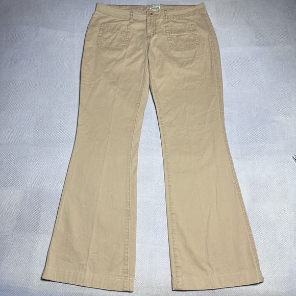 Vintage Aeropostale Y2K Brown Low‎ Rise Flared Pants Women's Size 9/10R - Picture 1 of 12